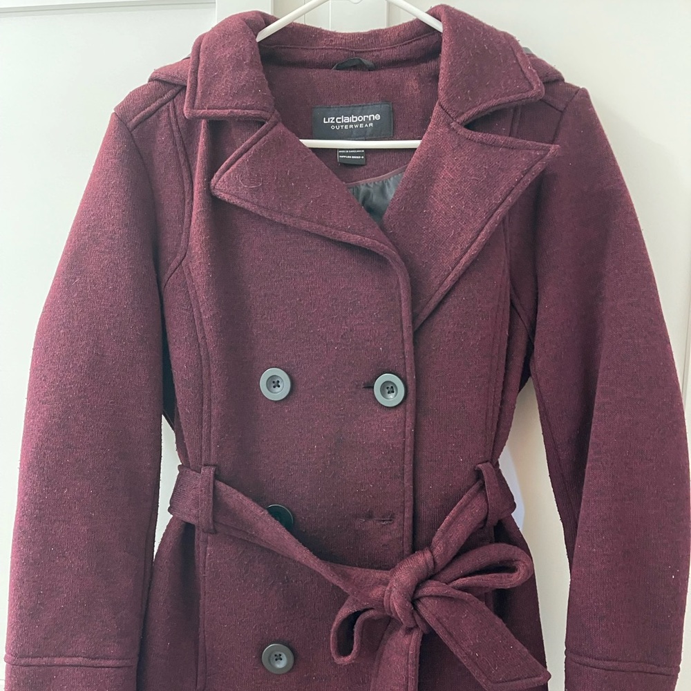 Maroon peacoat